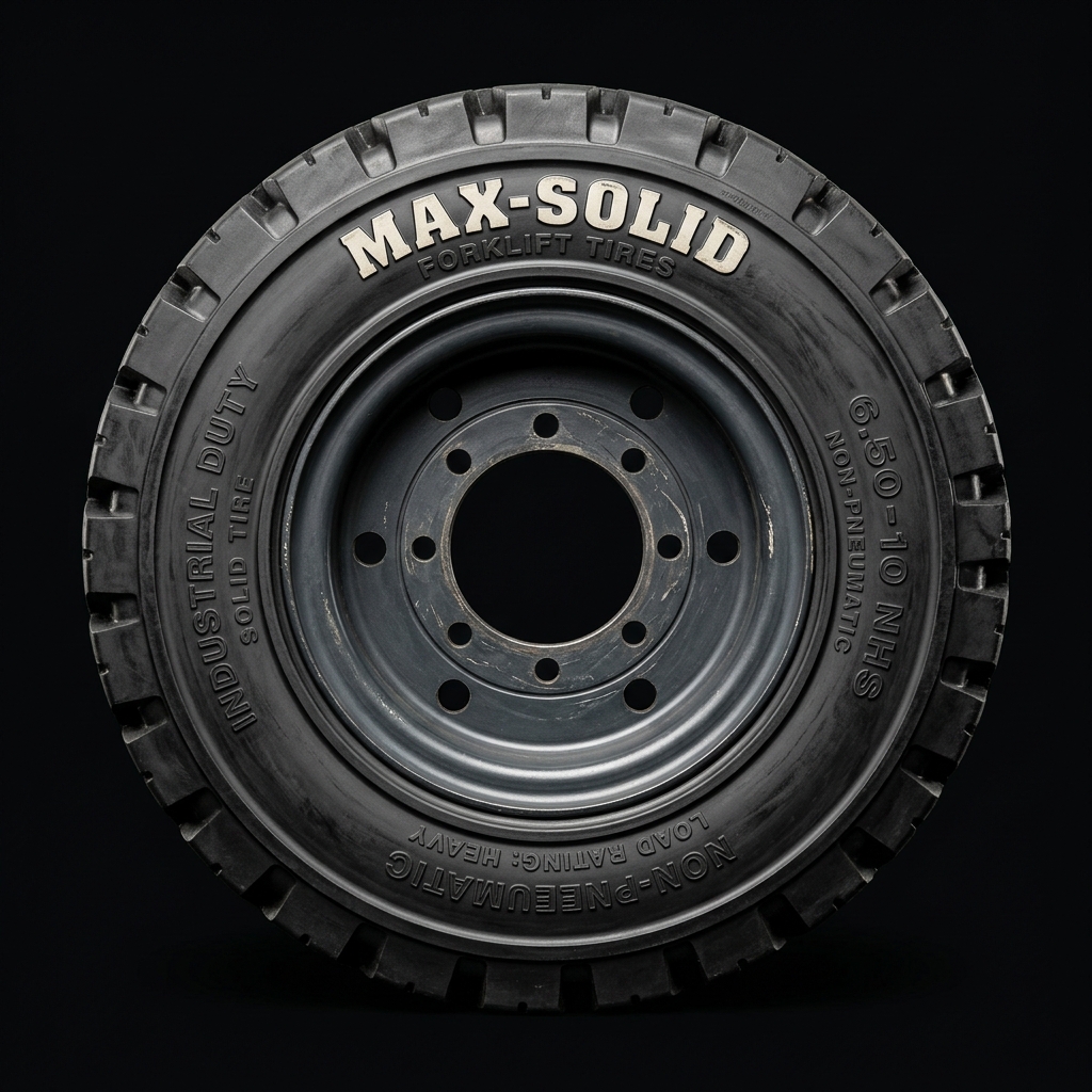 Solid resilient forklift tire